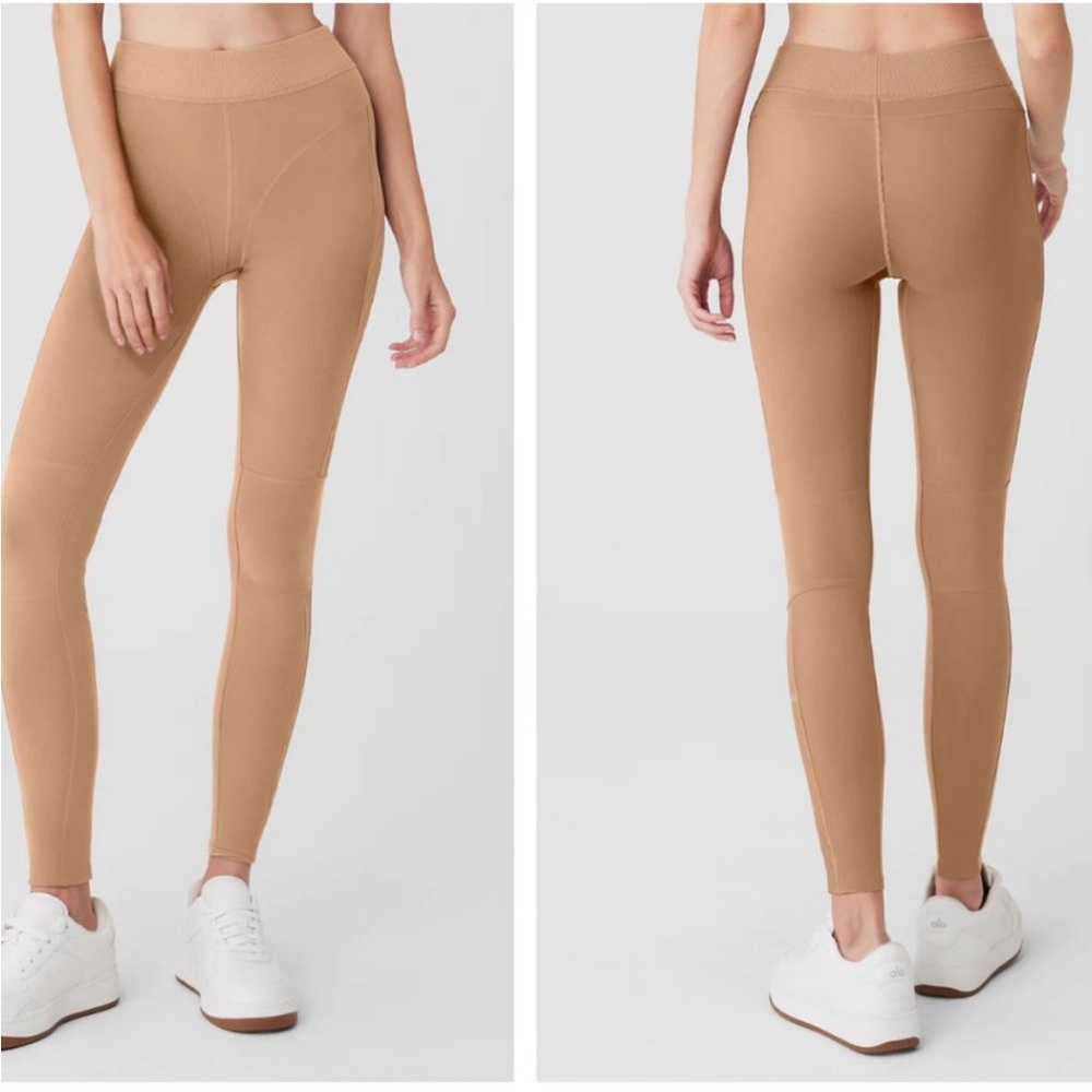 Alo Yoga High-Waist Leggings – Camel Brown – Size Small